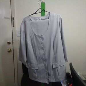 Lane Bryant 2-Piece Blazer Jacket & Skirt Suit Grey Size 24W PLUS  Preowned